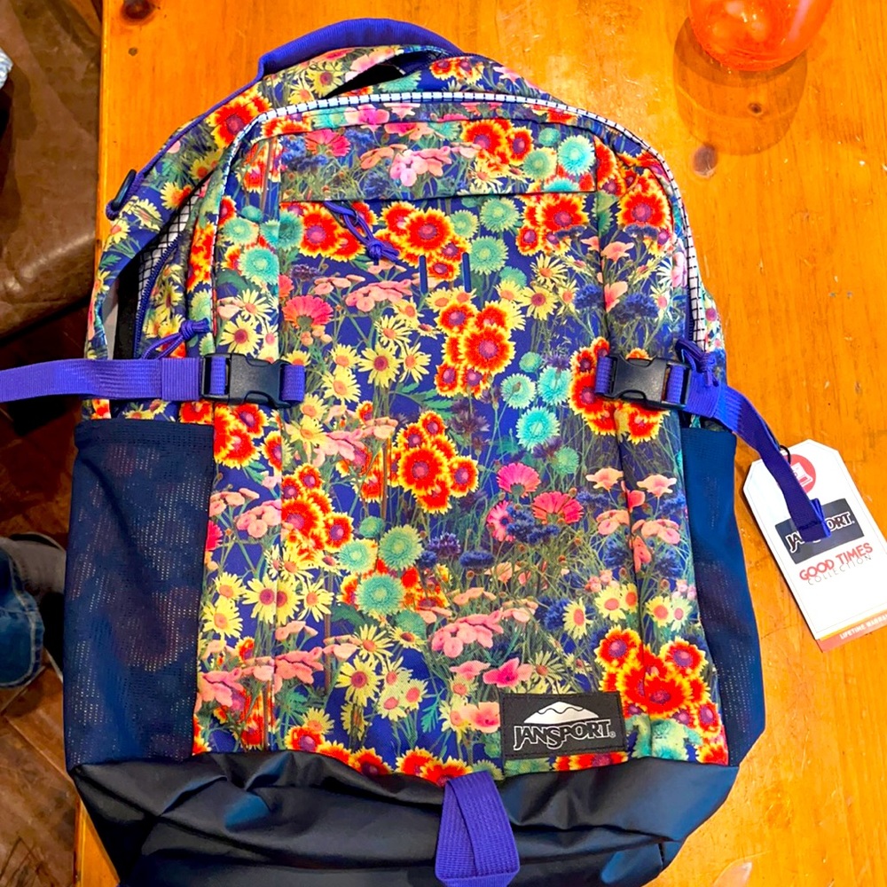 Jansport fits 15” laptop flower backpack